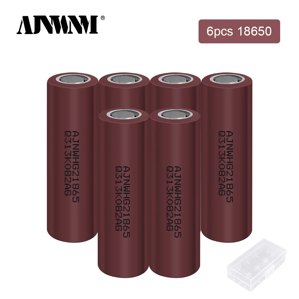 Hot AJNWNM New Original 3.7v 18650 HG2 3000mAh Lithium Rechargeable Batteries Continuous Discharge 20A For Flashlight Power Tool