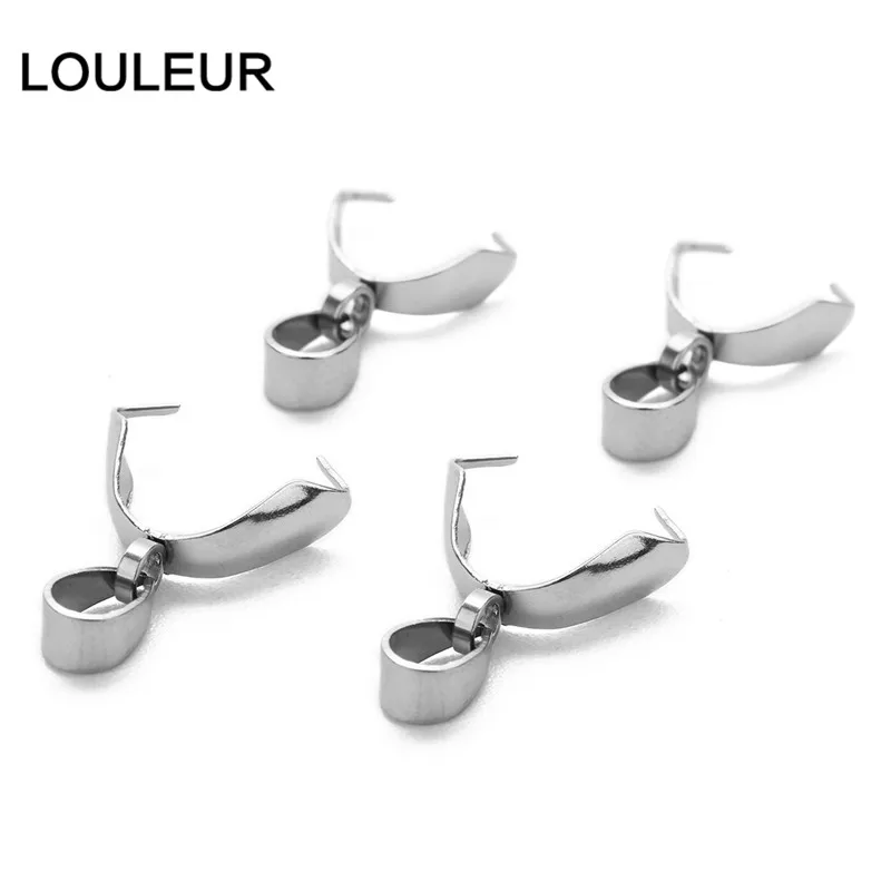 20pcs/lot Stainless Steel Pendant Clip Clasp Melon Seeds Buckle Pendant Connector Charm Bail Beads Jewelry Findings DIY Jewelry