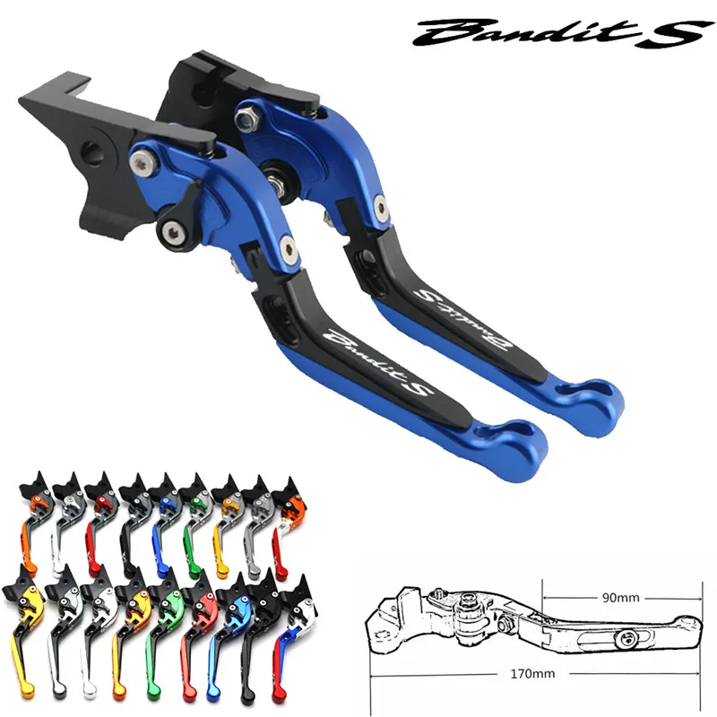 With Laser Logo Bandit S cnc Moto Brake Lever Clutch Lever Part For SUZUKI Bandit 650 S 2015 Motorcycle Bike Cable Handle Grip