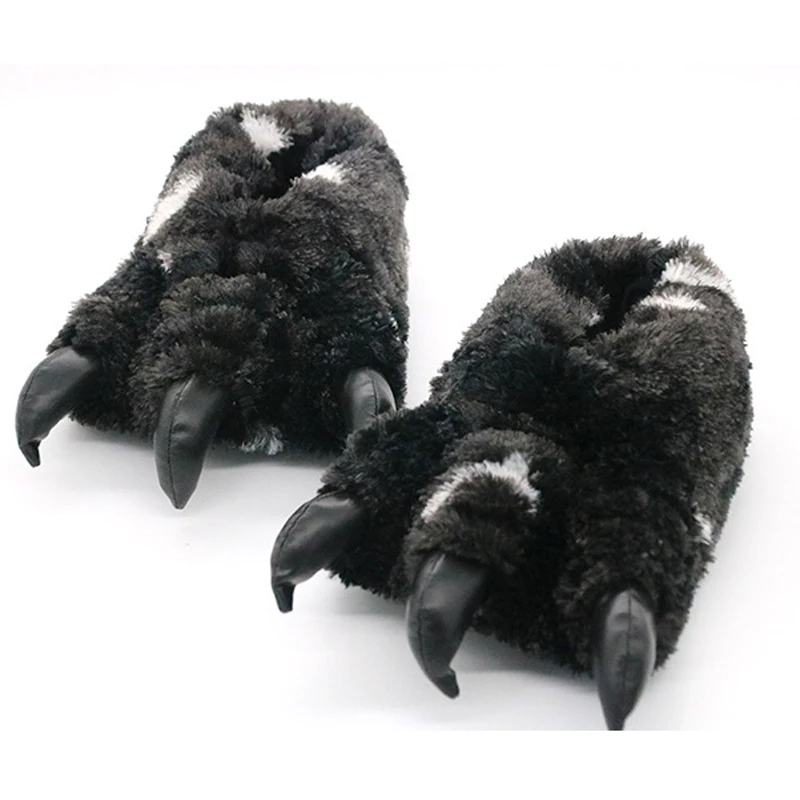 Animal Claw Paw Slippers for Adults Cozy, Soft, Fun Costume Home Shoes Plush Fluffy Fur Slippers Flip Flops Footwear Shoes Women