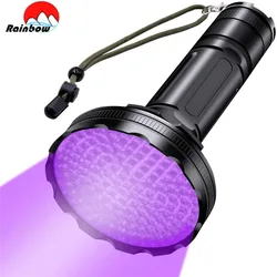 Lampe de poche UV 128 LED, lumière noire, longueur d'onde 395nm, torche ultraviolette, détecteur de lumière noire pour animaux de compagnie secs, urine, SAF, Bug, Scorpion