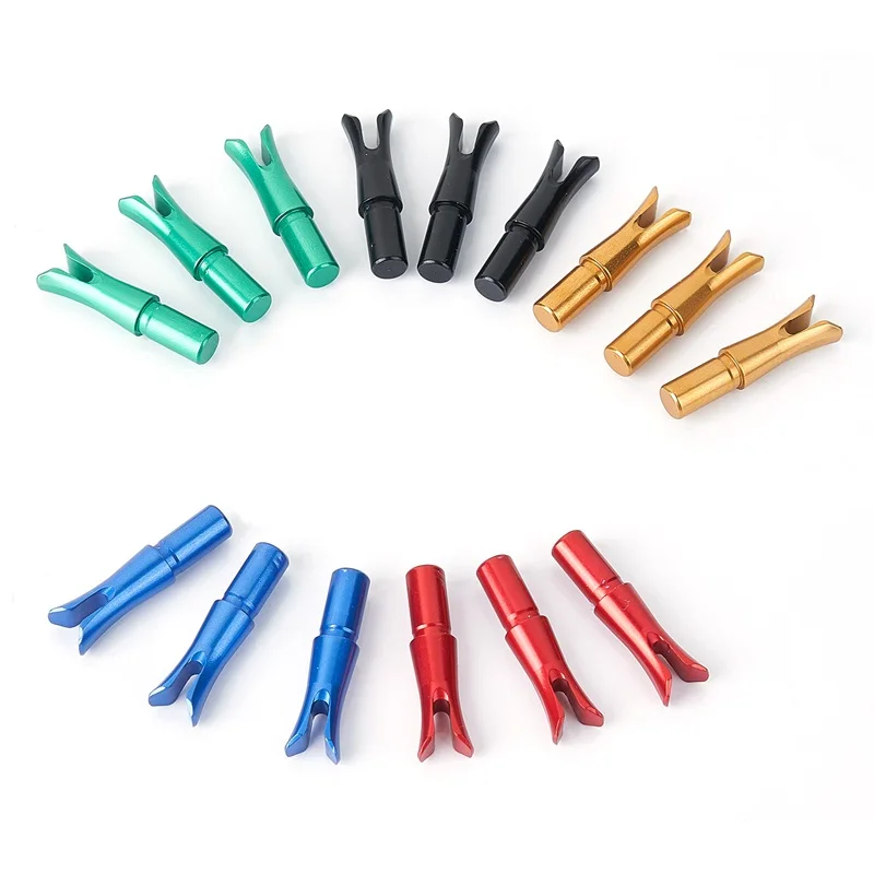 6pcs Archery Arrow Nock ID 6.2 mm Aluminum Nock DIY For Archery Hunting Shooting Arrow Accessories