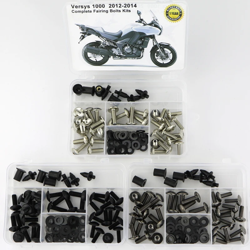 

Fit For Kawasaki Versys 1000 2012 2013 2014 Motorcycle Complete Full Fairing Bolts Kit Side Covering Screws Speed Nuts Steel