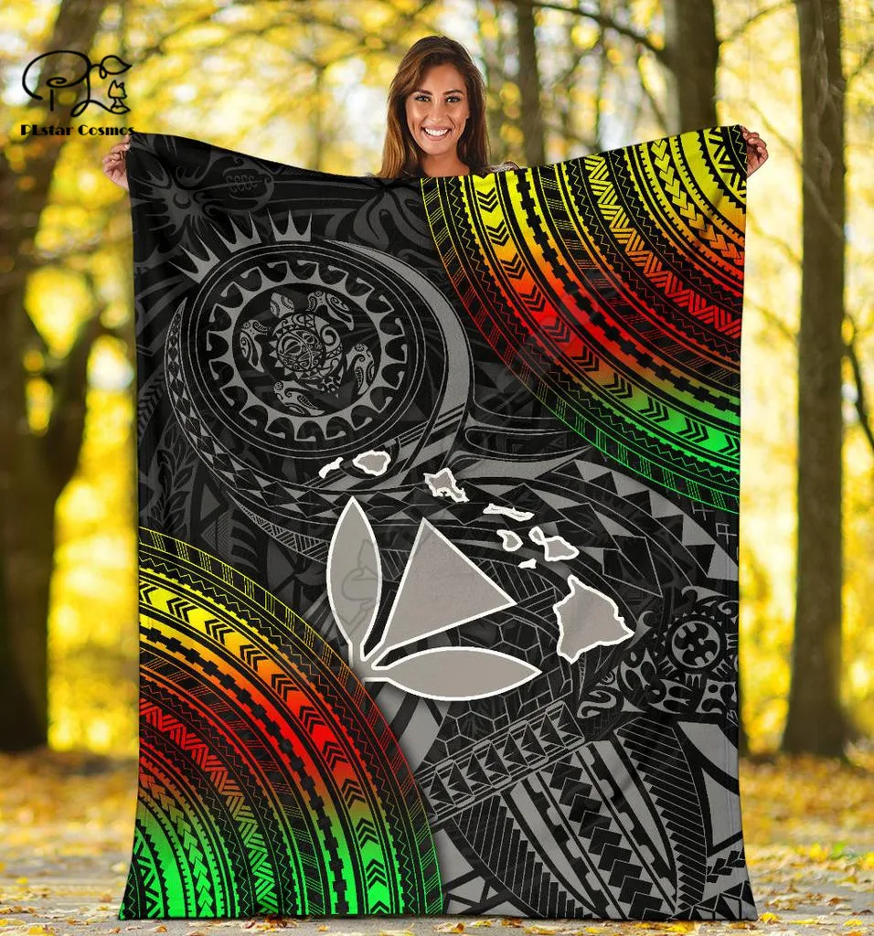 Hawaii Premium Blanket - Kanaka Maoli Map 3D printed Sherpa Blanket on Bed Home Textiles Dreamlike HOME ACCESSORIES