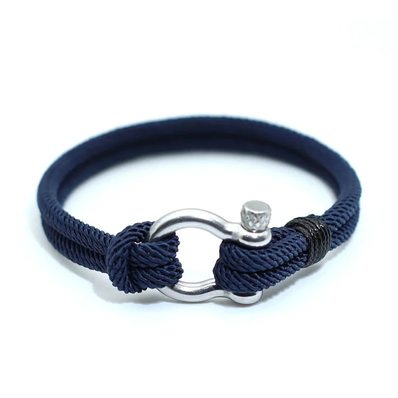 Men Bracelet Rope Horseshoe Buckle Lucky Red Thread Braslet Double Layer Wrap Braclet For Hombre Outdoor Survival Brazalete Gift