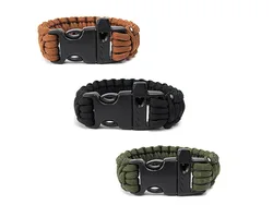Multifunction Emergency Paracord Bracelet, Outdoor Survival Parachute EDC Tool, Scraper Whistle Buckle, Paracord Wristband