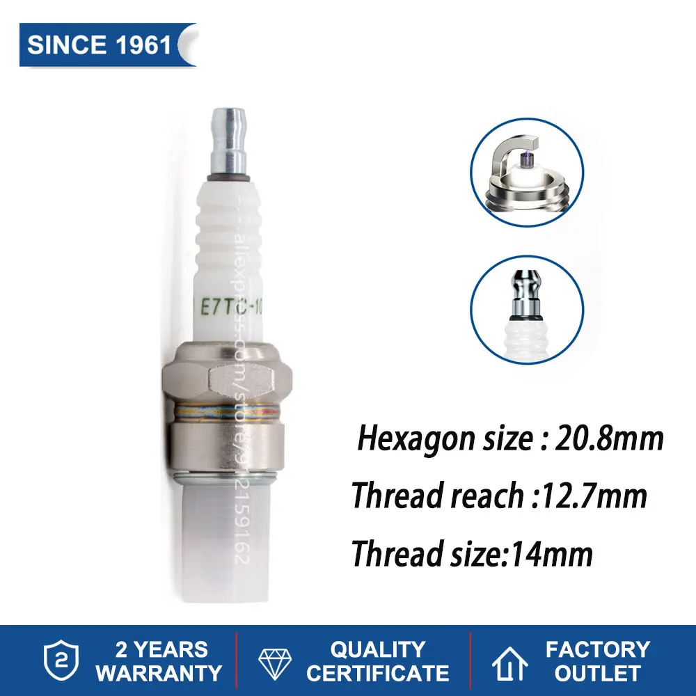 High Quality Spark Plug TORCH E7TC-10 Alternative Candle BP8HS Denso W22FP-U10 Champion L78YC Brisk 1360 Ignition System