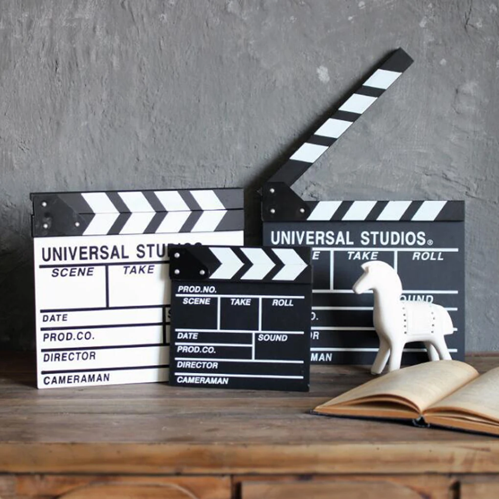 Wooden Director Movie Scene Clapboard TV Video Clapperboard Film Photography Prop Accessories Hanging Decoration