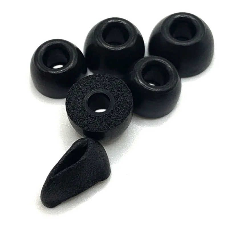 3คู่หน่วยความจำโฟมแผ่นรองหูฟังสีดำ4.5มม.หัวเข็มขัด (L M S) สำหรับ TWS หูฟังไร้สาย Bluetooth หูฟังสำหรับ Redmi Airdots 3 Pro