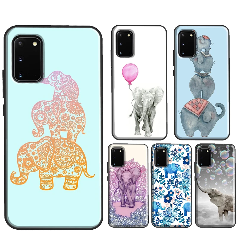 Cute Elephant Cartoon Case For Samsung S20 FE S8 S9 S10 Plus Note 10 Plus Note 20 Ultra S21 S22 Ultra Cover