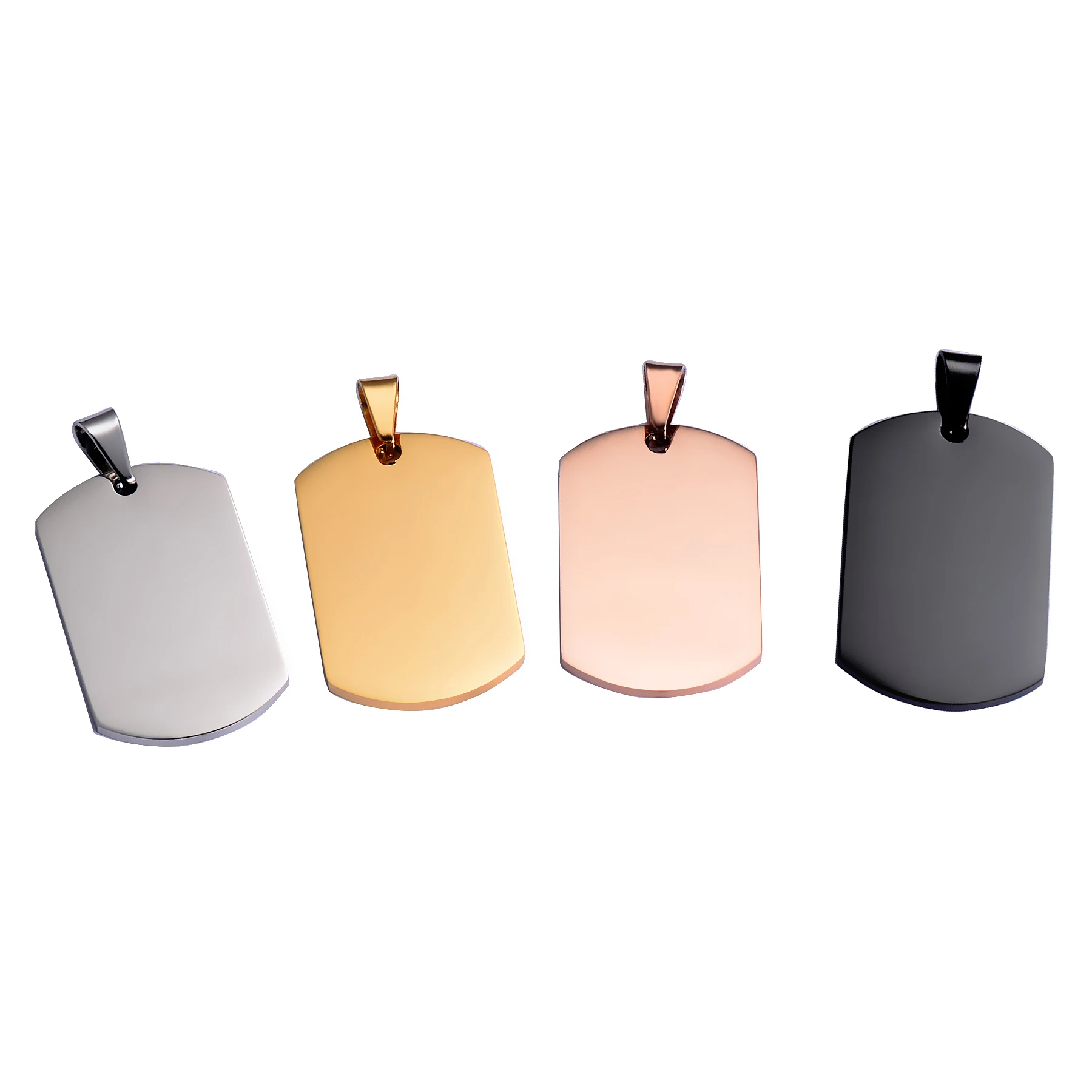 5Pcs 28*50mm Stainless Steel  Military Army ID Stainless Steel Name Blank  Dog Tags Pendant Rectangle Jewelry