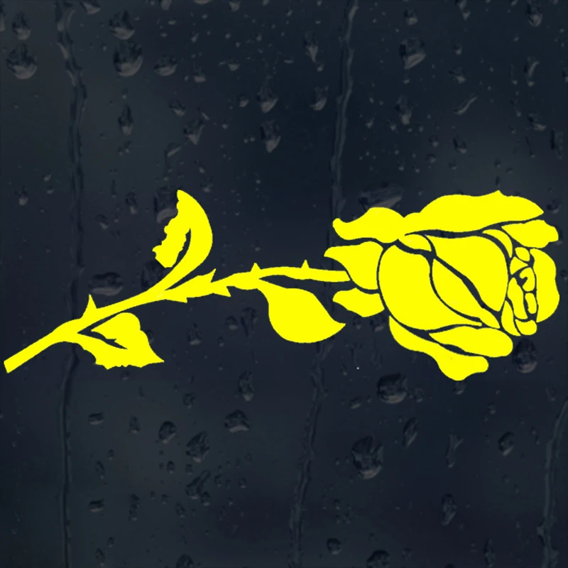 Yellow Flower Rose Car Decal Vinyl Sticker 20 Colour Choice