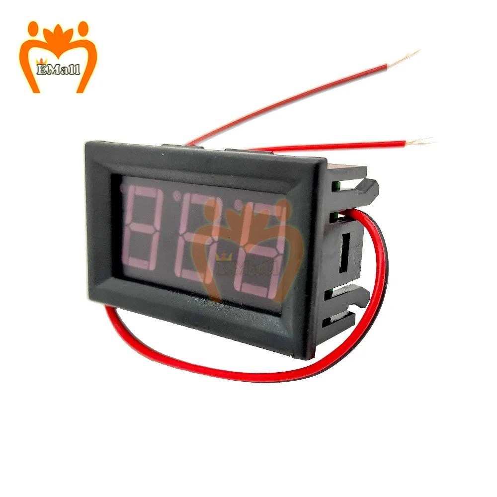 Voltmetro digitale DC 5V a 120V 2 fili voltmetro digitale voltmetro pannello per misuratore di Display a LED per auto moto elettromobile