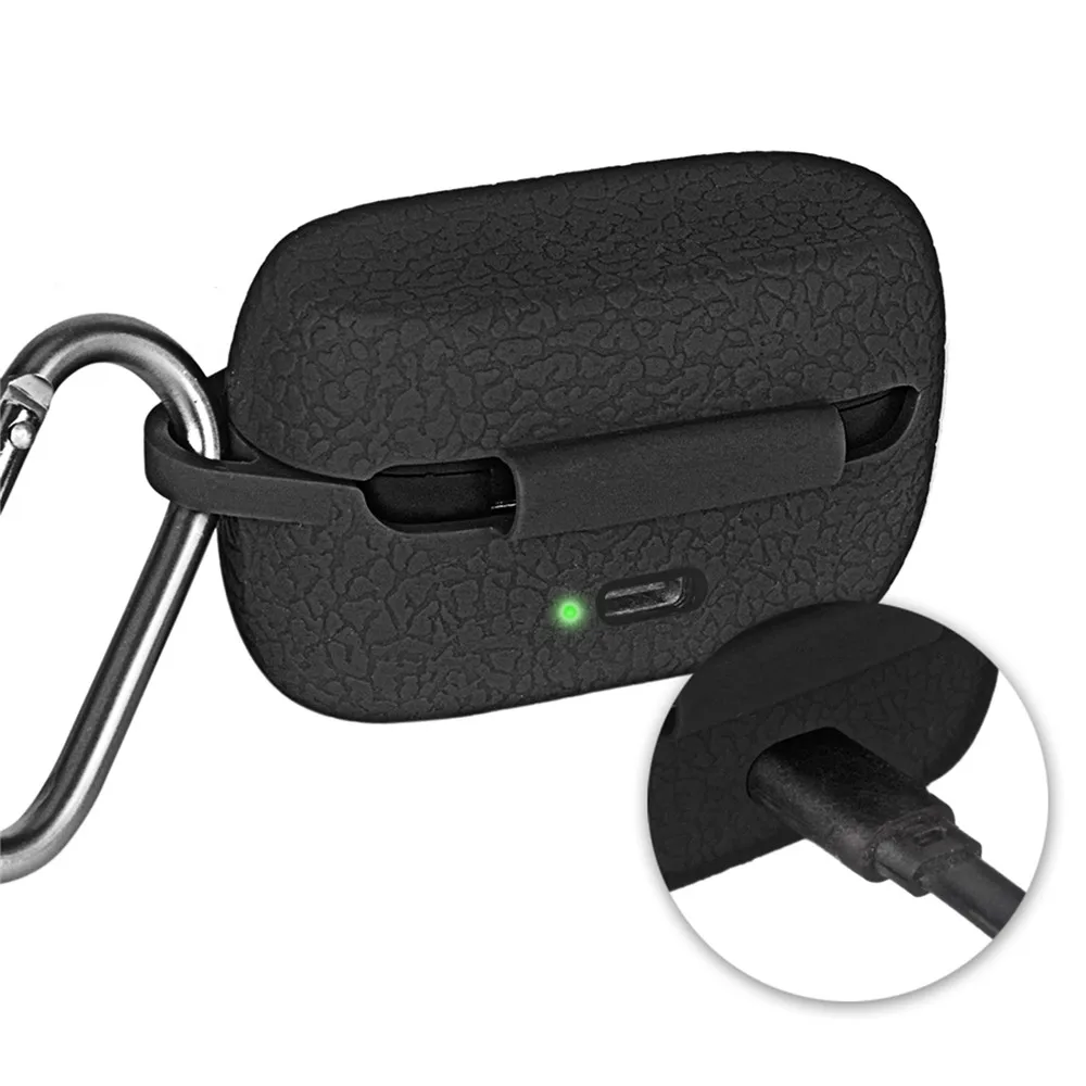 Funda protectora de silicona para Jabra Elite Active 75t, caja de carga, rayas de piel con hebilla, accesorios para auriculares inalámbricos