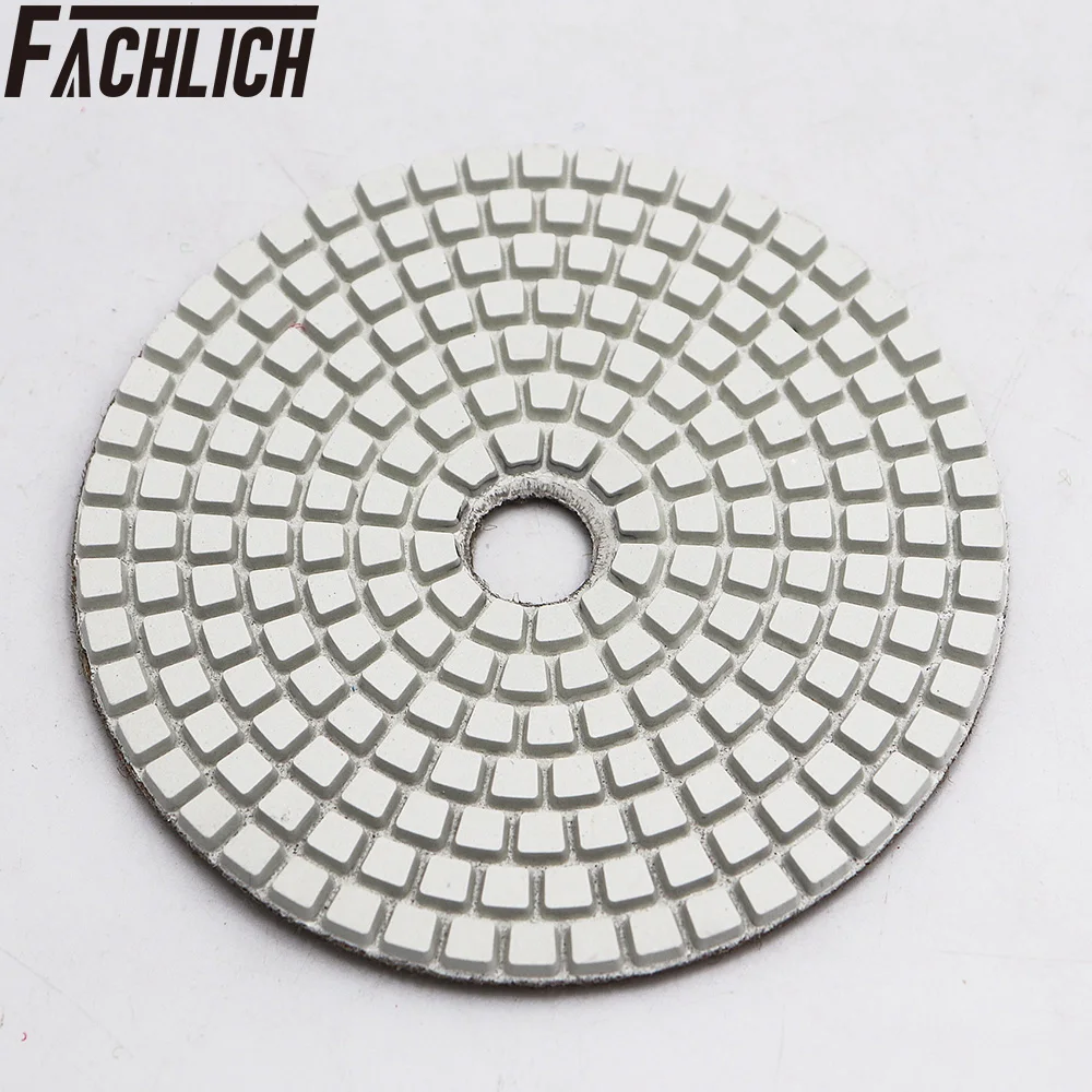 FACHLICH 8pcs/set Wet Diamond  Flexible Polishing Pads For Granite Marble Resin Bond Sanding Disc Grit 800 Dia 4inch/100mm