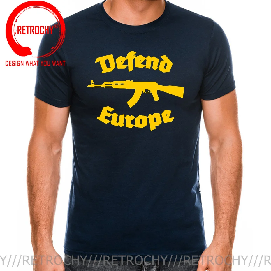 Retrochy Defend Europe T shirt Immigrant Islam Custom Design Print Tee shirt For Men Women Cotton New Cool Tee Big Tall Size 5XL