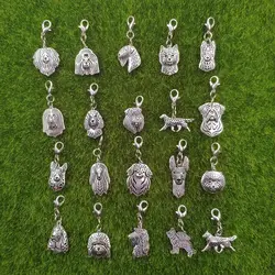 Schnauzer Afghan Hound Tibetan Spaniel Coton De Tulear Dog Animal Keychain Key Ring Pet Retro Silver Plated Gift