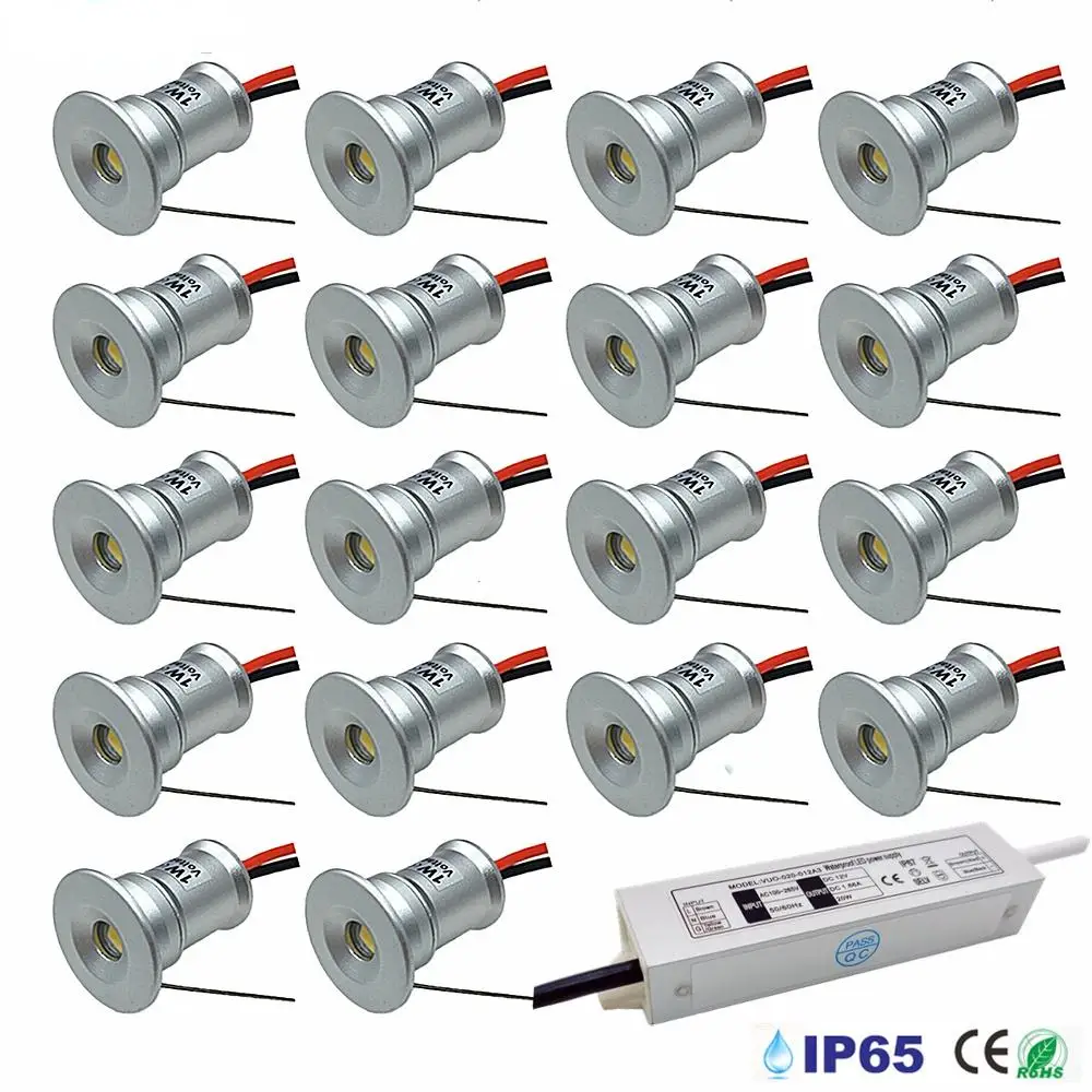 

Черные, серебристые, белые, 1 Вт светодиодные мини-светильники с драйвером 100-265 в, встраиваемый светильник для шкафа, лестницы, фотодисплей, потолочный светильник 12 В
