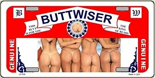 

Необычный номерной знак Buttwiser Beer Girls