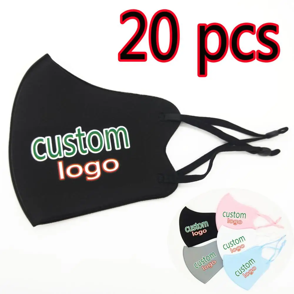 20pcs Custom Face Masks With Picture Adjustable Size Personalized Adult Men Women Print Logo Christmas Gift Giveaway