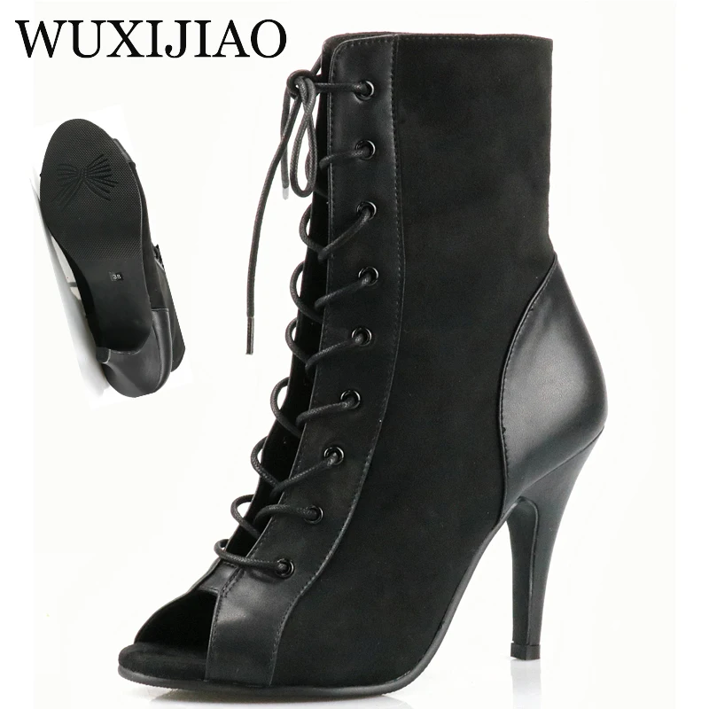 WUXIJIAO Dance boots women's adult high-heeled manufacturers custom-made modern steel pipe Latin ballroom dance boots hard sole