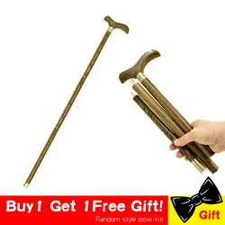 3-Sections Wood Cane Wooden Walking Stick T Bird Handle Stick Foldable Vintage Wood Gentle  Walking Cane Gentleman Stick Canes