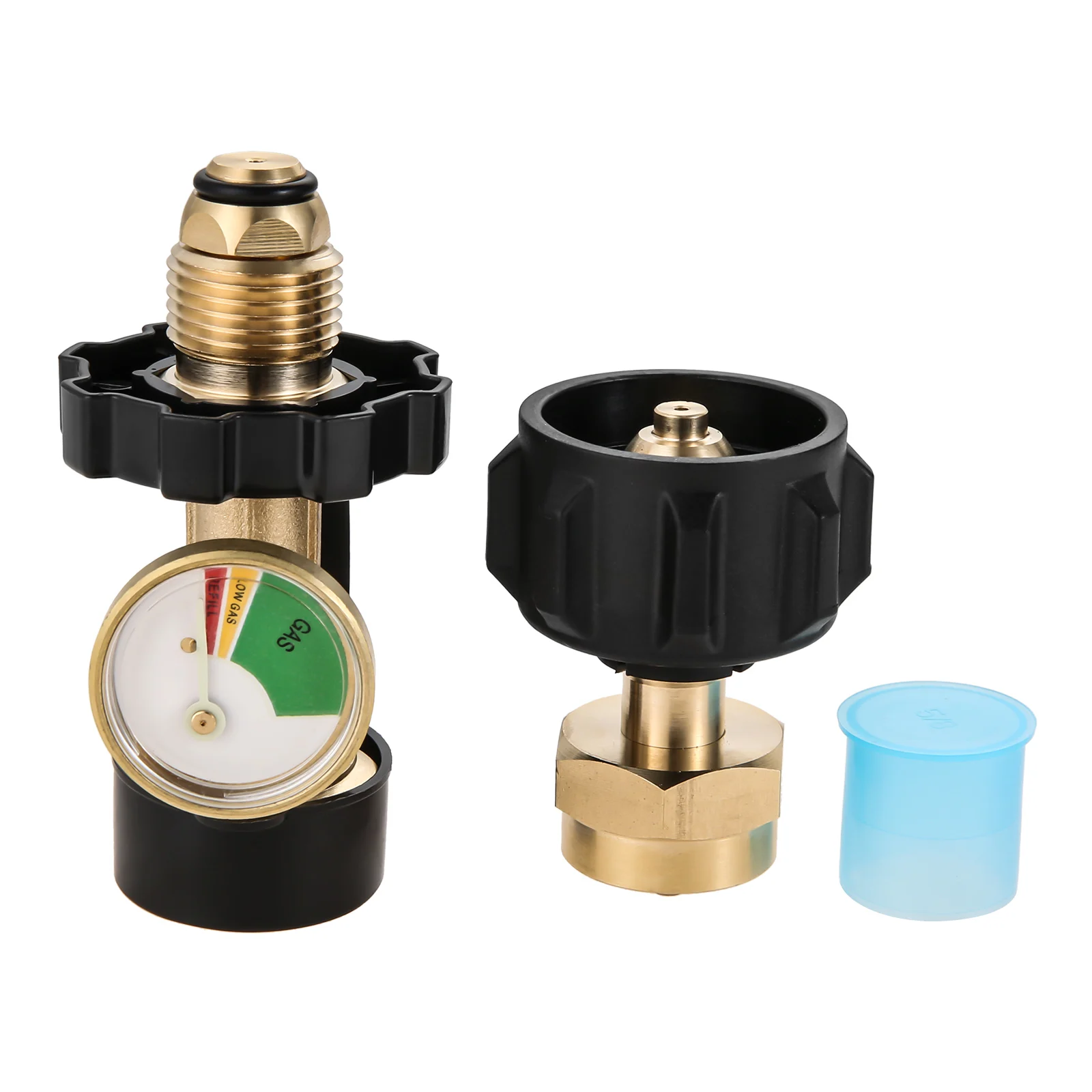 2 Pcs/set POL Propane Hose Adapter with QCC1 Regulator Valve Propane Refill Adapter for 1lb Propane Tanks