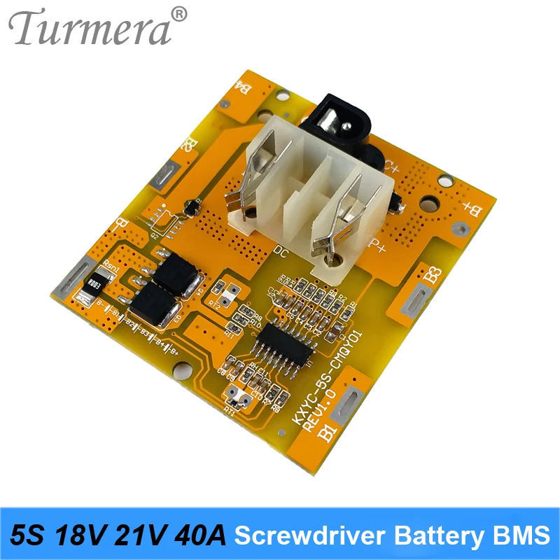 

5S 18V 21V 40A BMS Lithium Battery Board with Balance for 21V 18V Screwdriver Shurik and Vacuum Cleaner Battery Pack Use Turmera