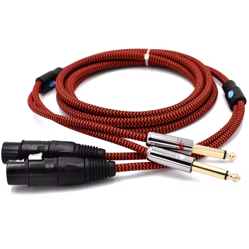 Premium Audio Cable Dual 6.35mm Male to Dual XLR Female for Amp Sound Mixer Regular 3 Pin XLR to 1/4" TS Jack Cable 1M 2M 3M 5M