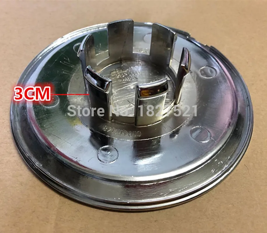 4pcs Chrome Wheel Center hub Cap Caps Cover 3CM Lug Without Logo Fit 120mm Badge Emblem Sticker DIY your Logo replace 4E0601165A