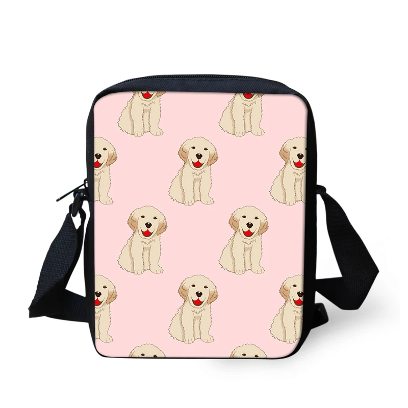 Golden retriever Shoulder Messenger Bag Crossbody School Supplies for boys School Supplies Shopping Bags Mochila Infantil