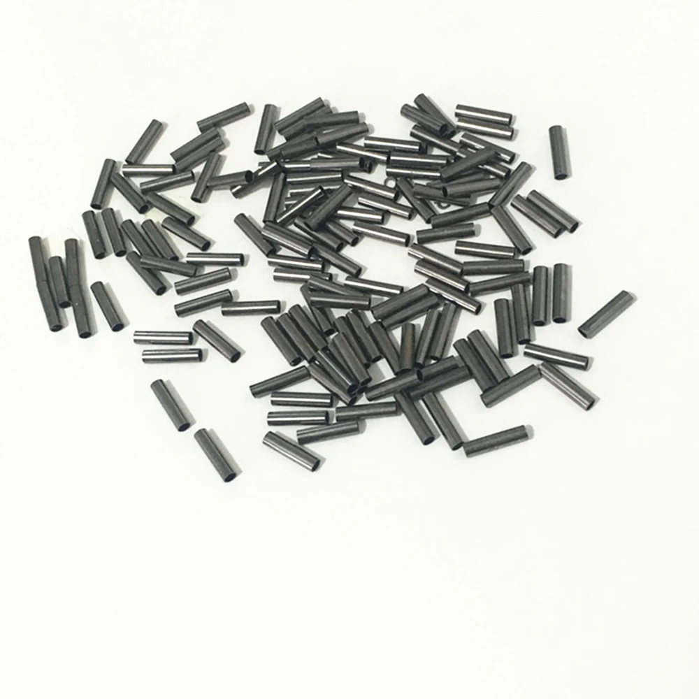 50-100 قطعة/الوحدة الفولاذ المقاوم للصدأ خط الصيد الألومنيوم تجعيد كم النحاس أنبوب سلك الأنابيب تجعيد الأكمام الصيد معالجة اكسسوارات