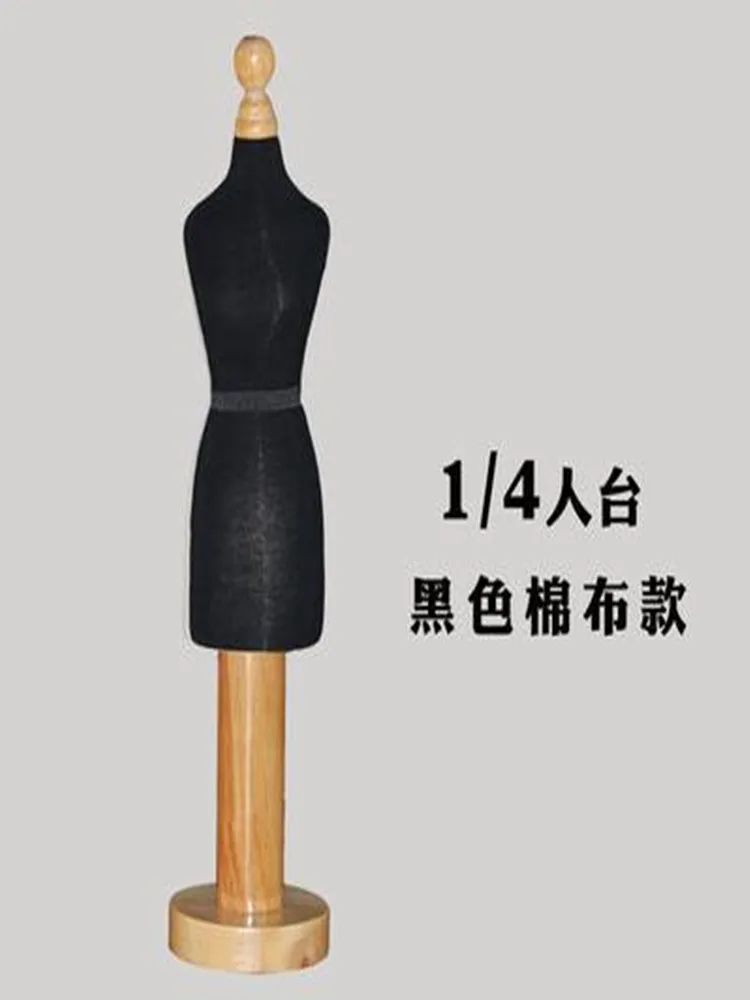 Black Sewing Jewellery Mannequin for Women, Mini 1:4 Scale Teaching Tailor Wood, Manikin Disk Base, Can Pin C416, Professional