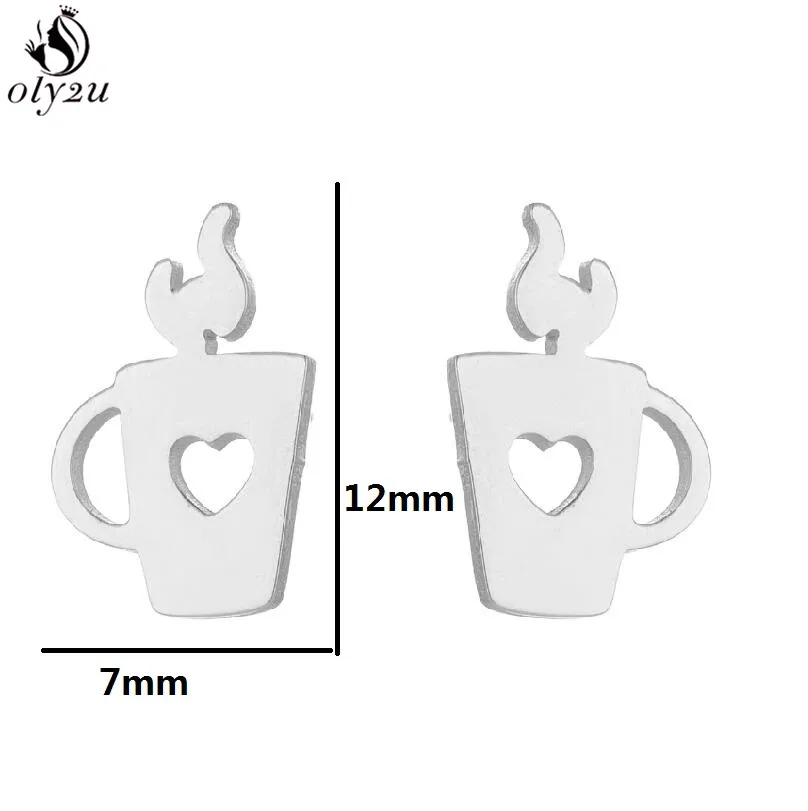 Personality Tiny Stainless Steel Earrings for Women Trendy Jewelry Unique Compass Rocket Lung Lighter Stud Earring Oorbellen