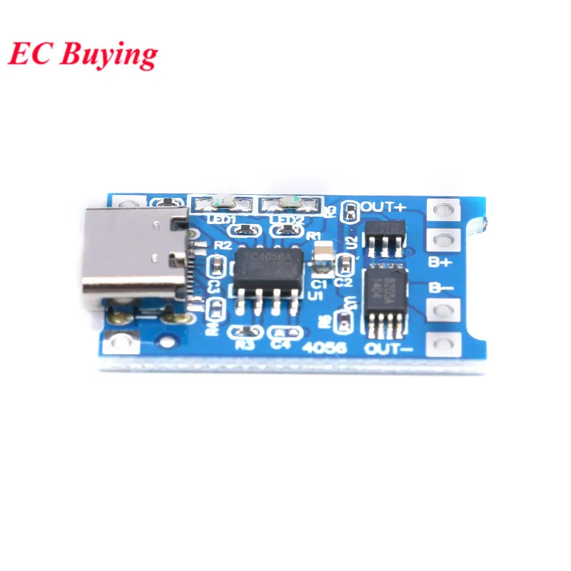 10pcs/1pc Type-C USB 5V 1A 18650 TP4056 Lithium Battery Charger Module Charging Board With Protection Dual Functions Li-ion image 3