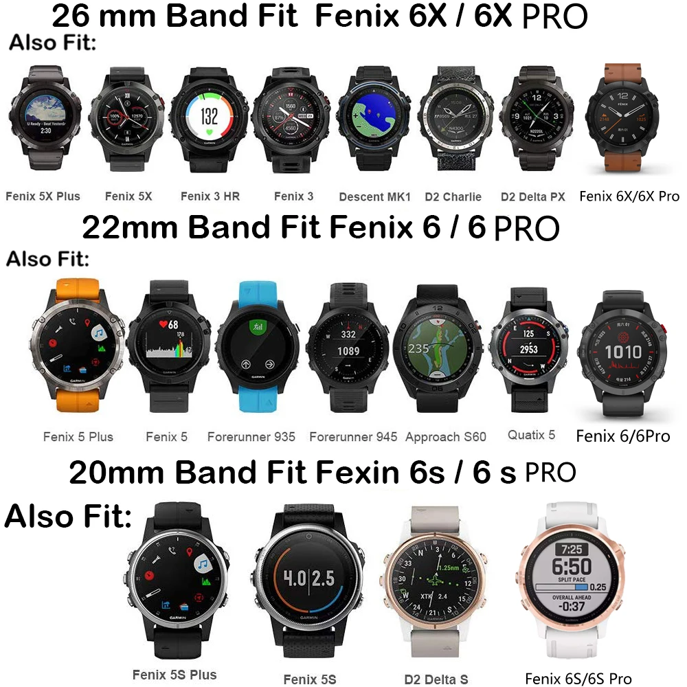 20mm Strap For Garmin Fenix 6S 5S Watchband  Bracelet  Fenix 6s Pro 5s Plus Watch Strap Silicone Quick Replacement Wrist Band