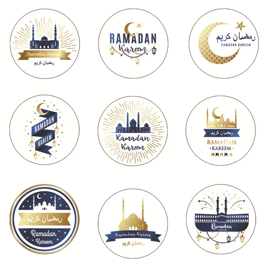 45pcs/90pcs Islamic Muslim Ramadan EID Mubarak Decoration Sticker Gift Bag Lable Sealing Sticker Eid Al-fitr Decoration Supplies