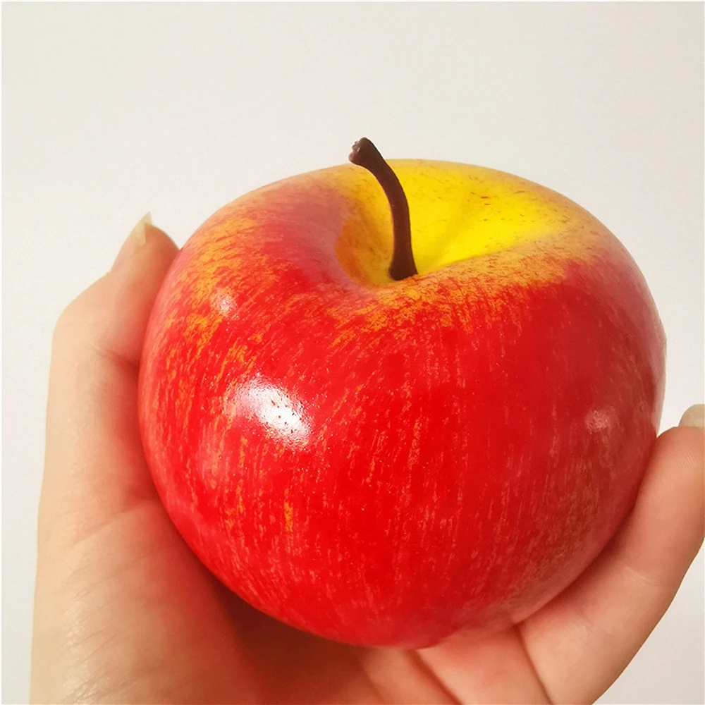 8pcs 8cm size plastic fake artificial simulated red apple fruit model