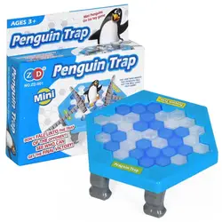 HOT! Mini Penguin Trap Parent-child Interactive Entertainment Indoor Board Game Toys For Kid Family Break Ice Block Save Penguin