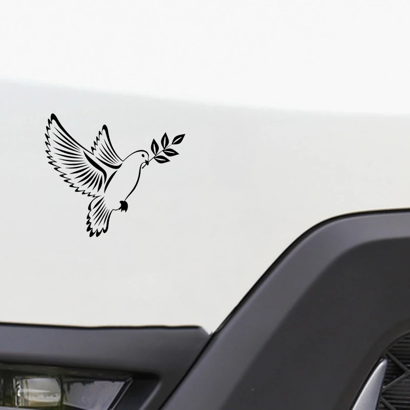 16 * 11.4CM Peace Dove and Olive Branch Classic Vinyl Art Window Bumper Car Accessories Sticker