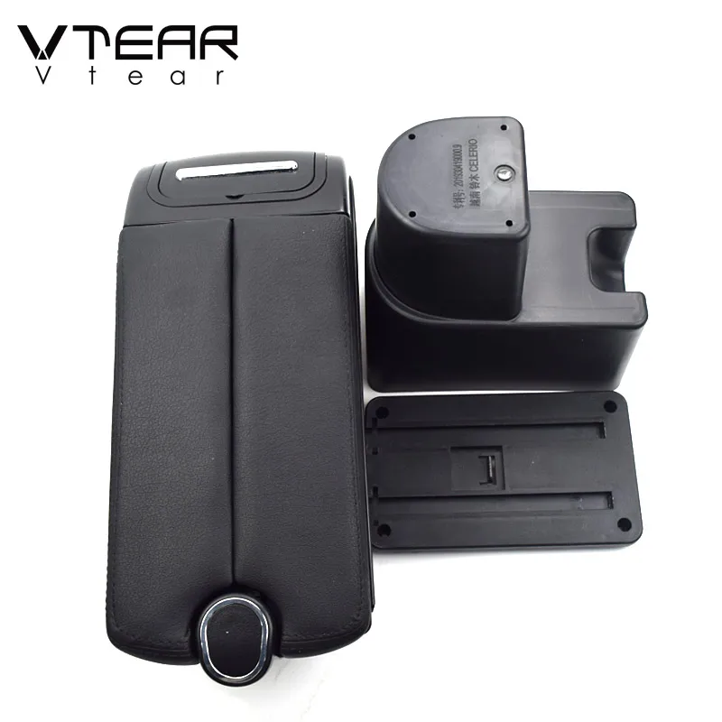 

Vtear for Suzuki Celerio accessories car armrest ABS arm rest leather storage box center console interior parts decoration 2018