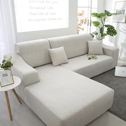 light gray printed sectional sofa cover for living room L shaped sofa protector elastic anti-dust need to buy 2 pieces together