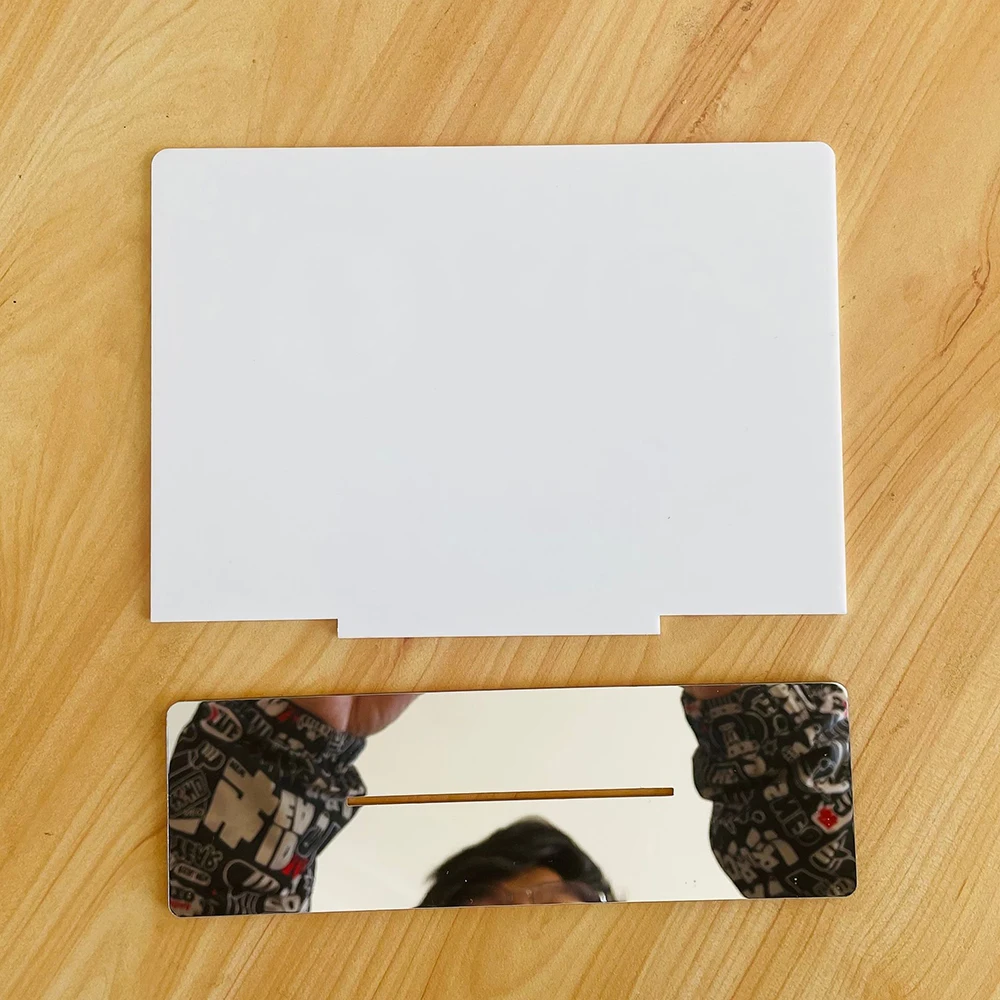 Custom Instagram Facebook White Table Sign Personalized Mirror Gold Acrylic Laser Cut Twitter YouTube Shop Store Sign with Base image 6
