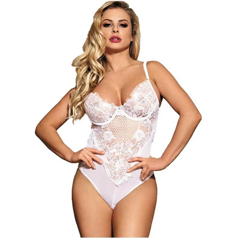 

Sexy Lingerie Hot Erotic Babydoll Underwear Sex Costumes For Women Lace Flower Porno Lenceria Mujer Sexy Sleepwear Plus Size