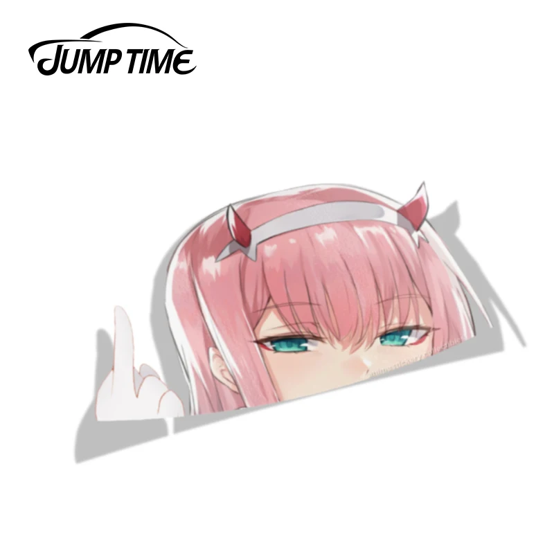 Jump Time 13cm x 7.1cm For Darling in the Franxx Anime Car Stickers Anime Vinyl Stickers Decorative Waifu Cartoon Decal Colorful