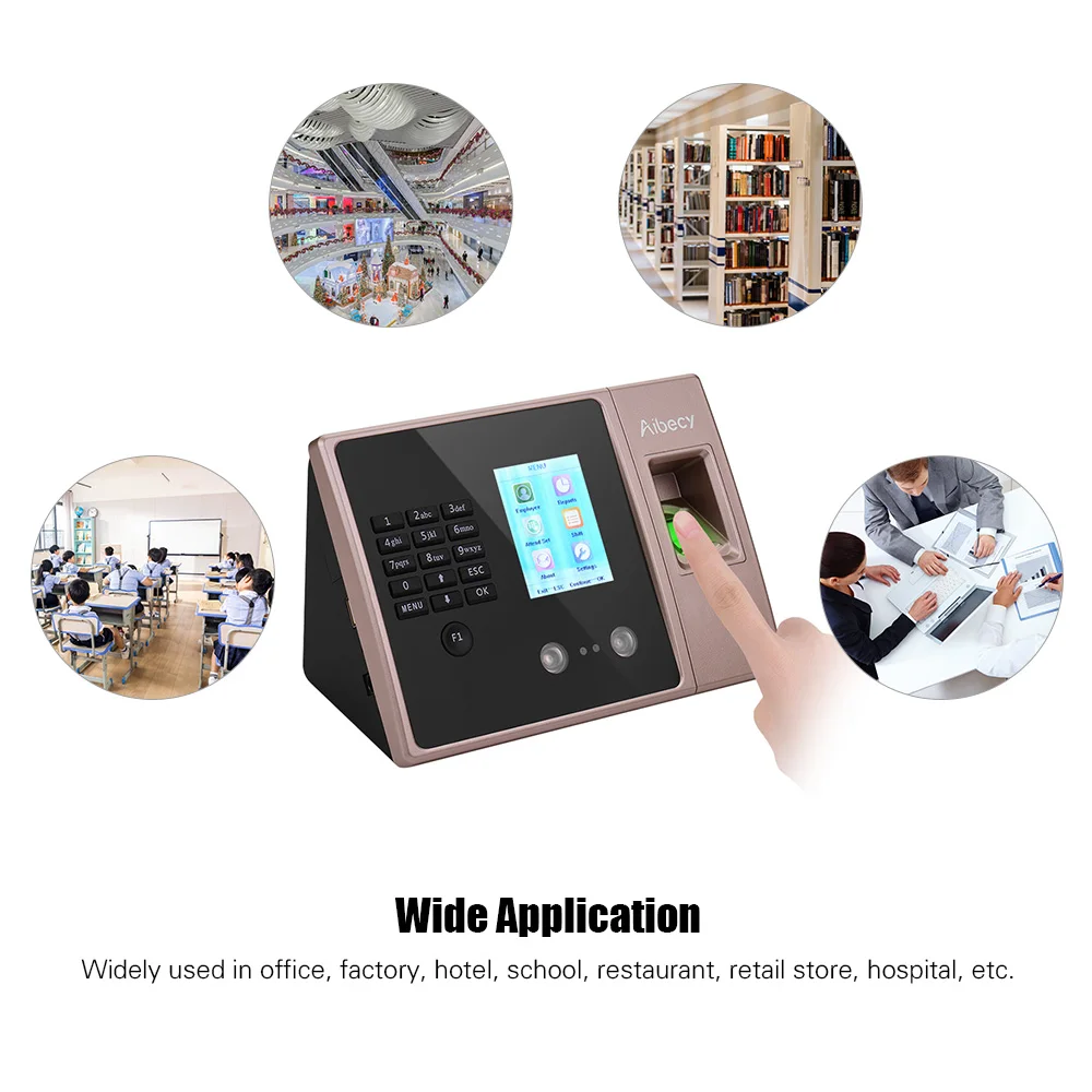 Multi-language Biometric Fingerprint Time Attendance Clock Recorder Employee Recognition Recording Device Electronic Machine