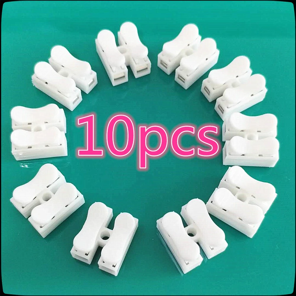 10pcs/Lot 250V CH-2 White Wire Connectors G7 Splice Convenient Press 0.5-2.5㎡ Terminals Block Dropshipping