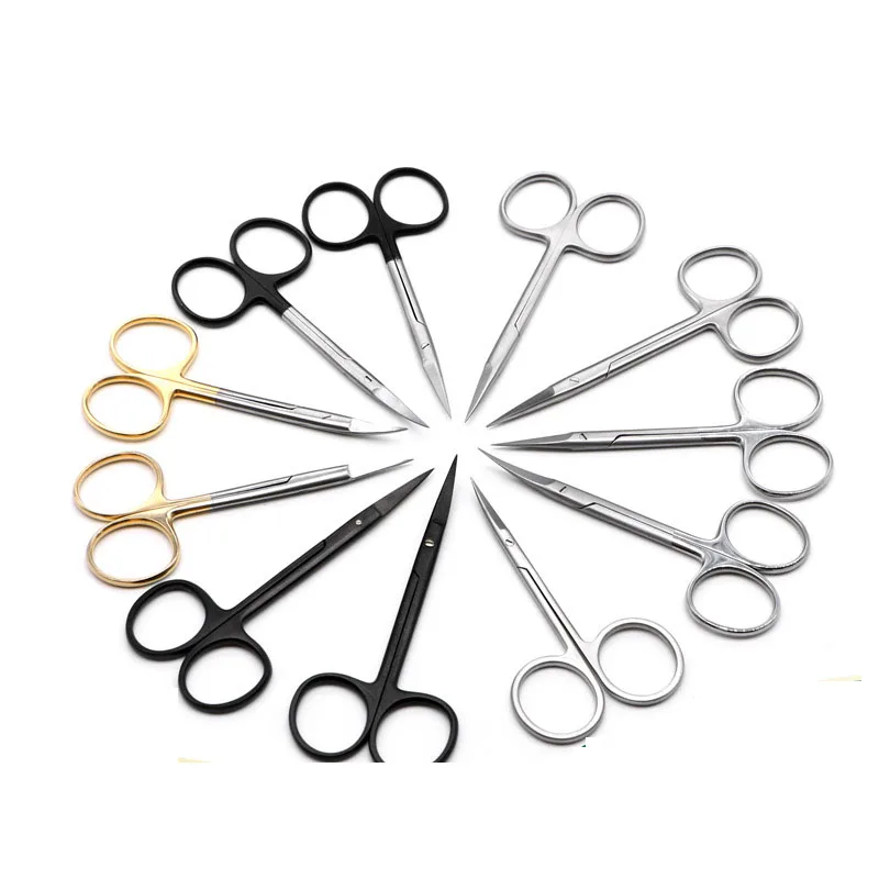 Double eyelid scissors, embedding suture scissors, surgical scissors, ophthalmic fine tissue stitches, straight and curved sciss