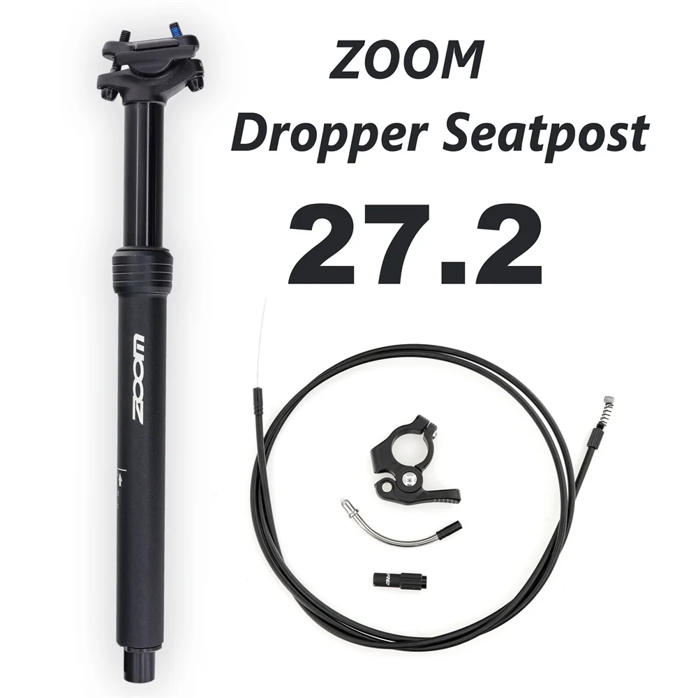 ZOOM Mtb /Gravel Dropper Seatpost Height Adjustable Internal Routing 80mm Travel Bike Dropper Seat Post 27.2MM