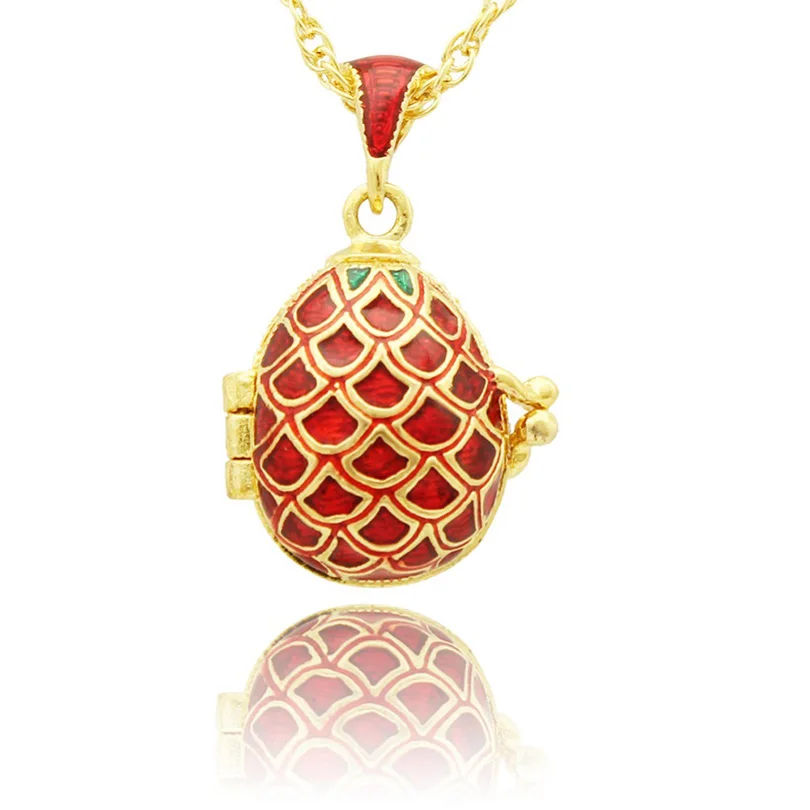 Suitable for European luxury brands necklace retro pattern pineapple Russian egg pendant necklace, Easter gifts